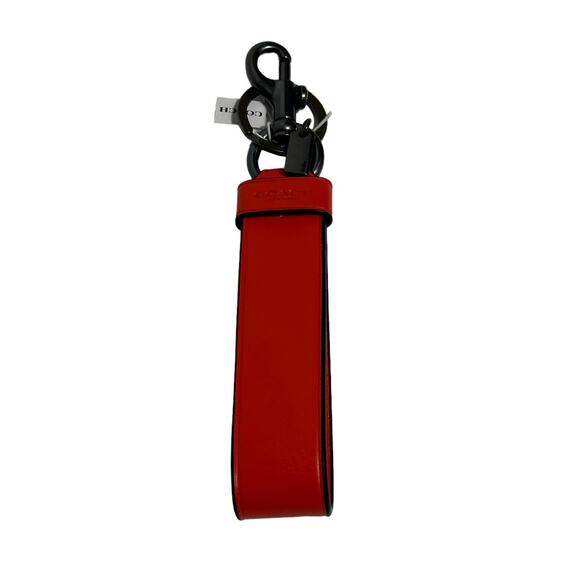 Coach Large Loop Key Fob  Bag Charm in Red Orange - Picture 1 of 5